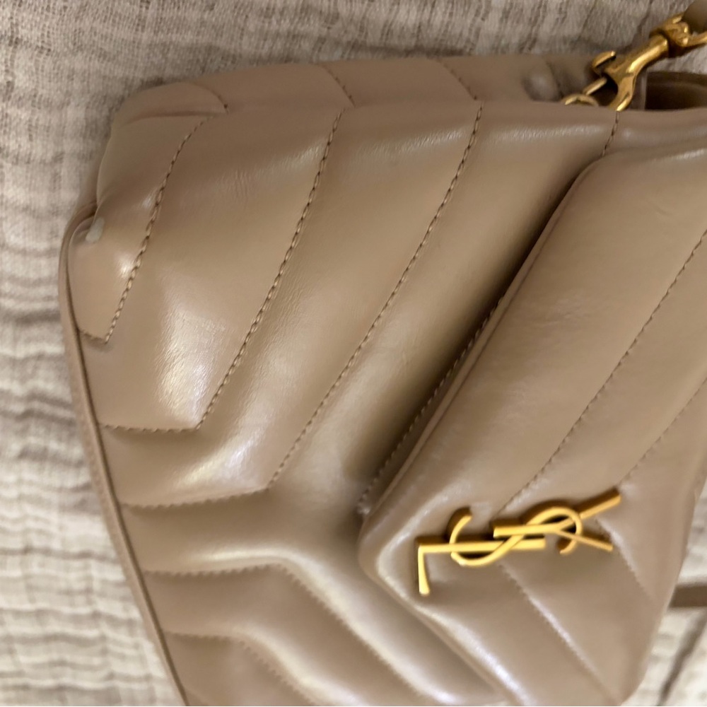 Saint Laurent Tan Quilted Leather Crossbody with Gold YSL Hardware - Picture 4 of 10